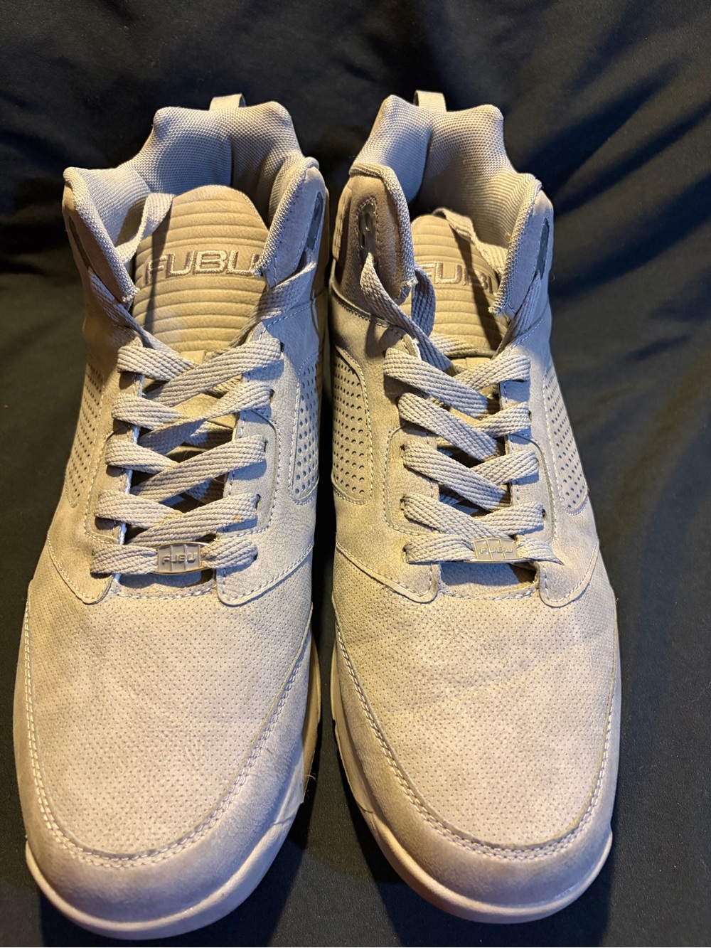 Men's Casual High-Top FUBU Sneakers in Light Gray